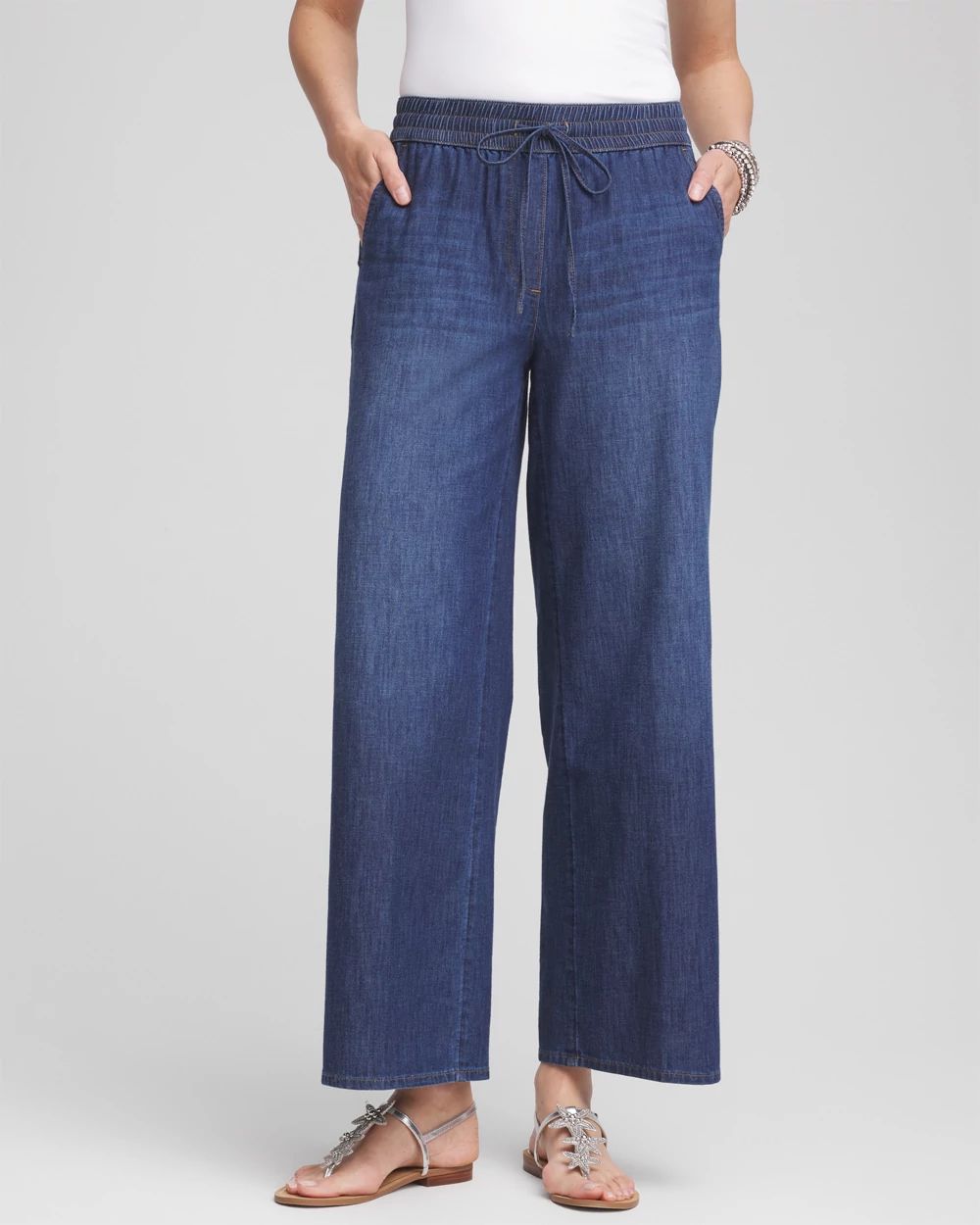 Lightweight Drawstring Ankle Jeans | Chico's